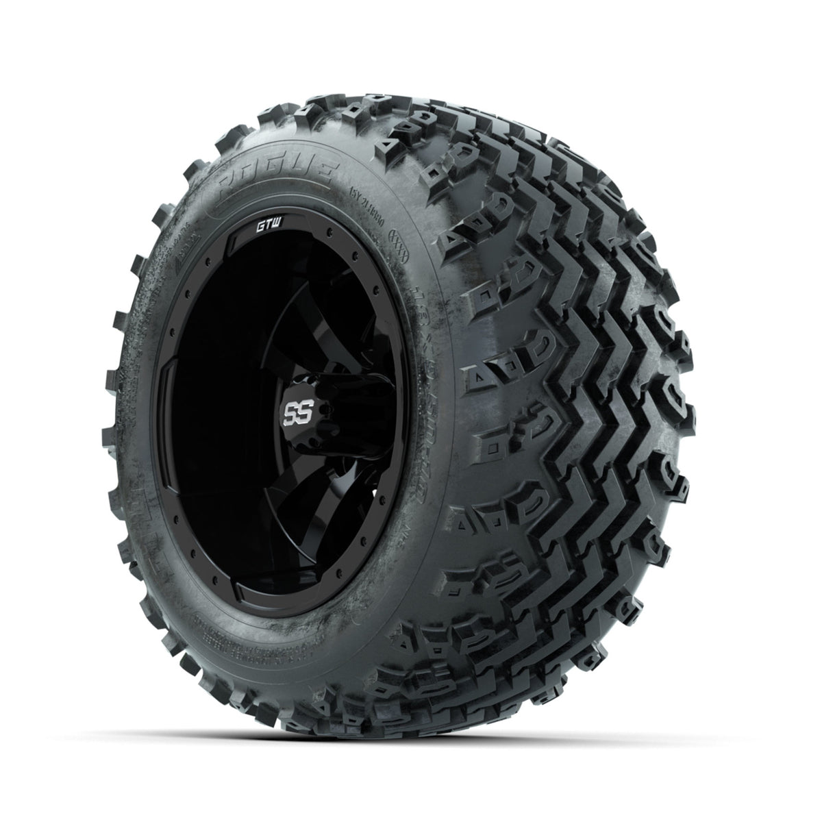 GTW Storm Trooper Black 10 in Wheels with 18x9.50-10 Rogue All Terrain Tires