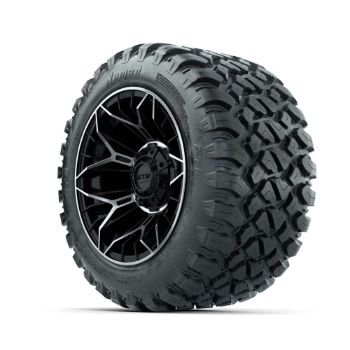 Set of (4) 12 in GTW® Stellar Machined & Black Wheels with 22x11-R12 Nomad