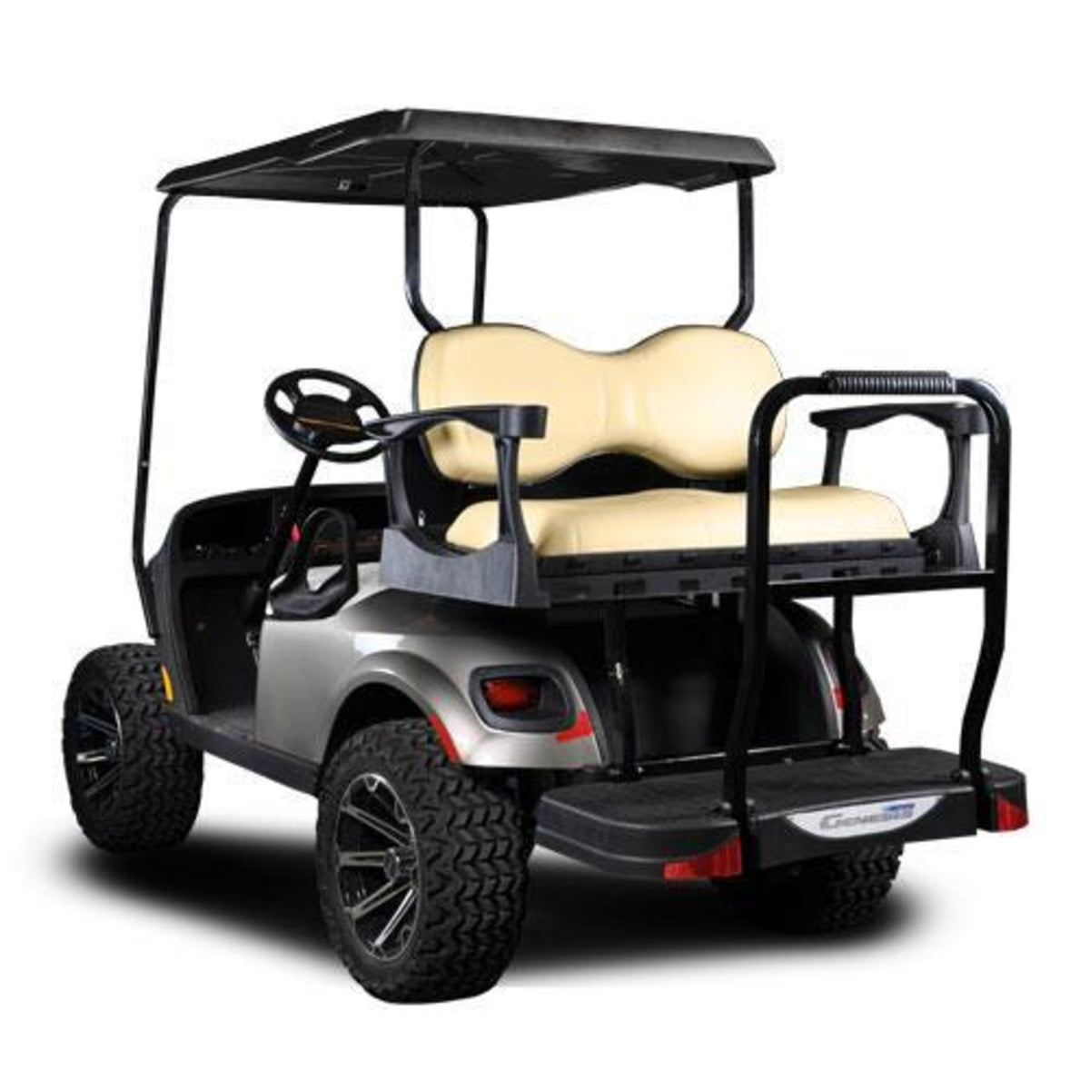 MadJax Genesis 300 with Deluxe Tan Aluminum Rear Flip Seat - E-Z-GO TXT