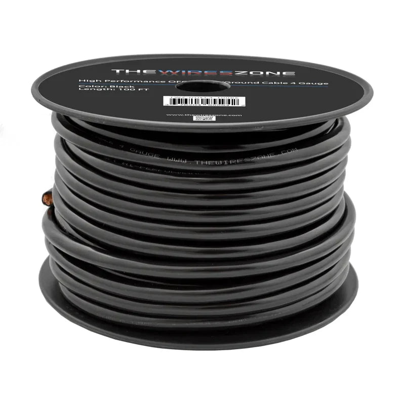 100' Spool 4-Gauge x 49-Strand Black Cable
