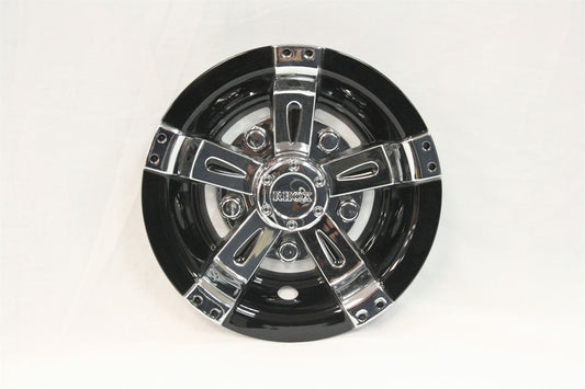 RHOX Golf Cart Wheel Cover - SET OF 4 - 10" Vegas Chrome/Black