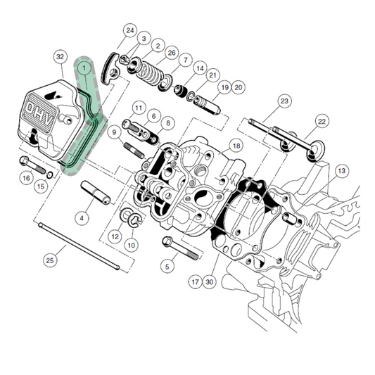 Club Car DS/Precedent Gas Golf Cart Rocker Case Gasket - FE290, FE350 1992+