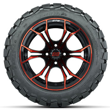 GTW Red/Black Spyder 14 in Wheels with 22x10-14 Timberwolf All-Terrain Tires