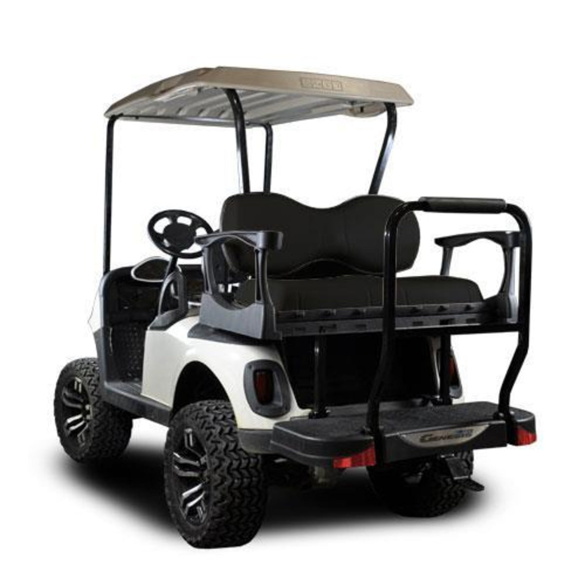 MadJax Genesis 250 with Standard Black Steel Rear Flip Seat - EZGO RXV