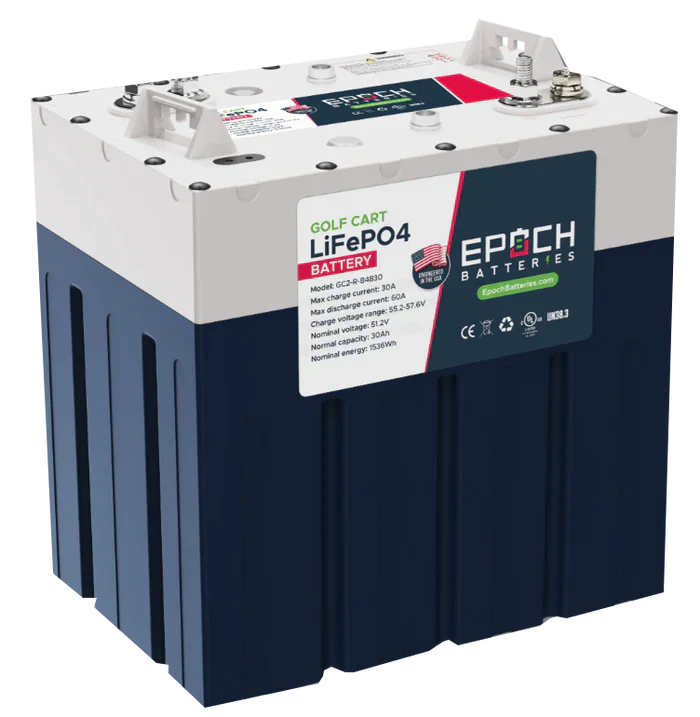 Epoch LiFePO4 Lithium Golf Cart Battery Kit 48V 60Ah GC2 (2x48V 30Ah Batteries)