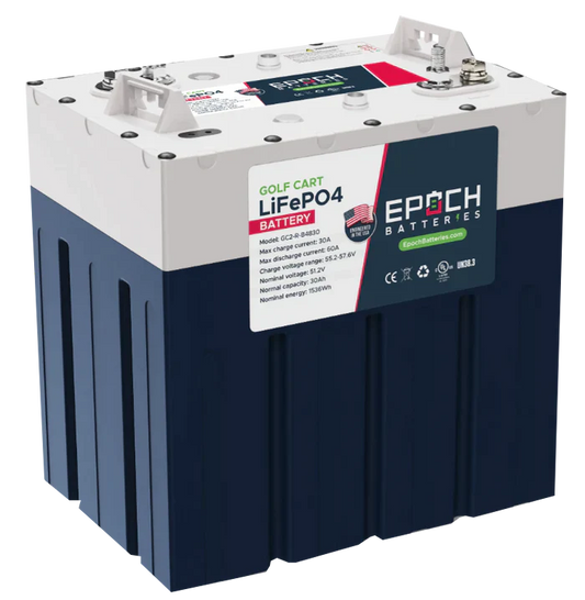 Epoch LiFePO4 Lithium Golf Cart Battery Kit 48V 60Ah GC2 (2x48V 30Ah Batteries)
