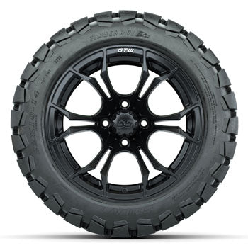 GTW Matte Black Spyder 14 in Wheels with 22x10-14 Timberwolf All-Terrain Tires