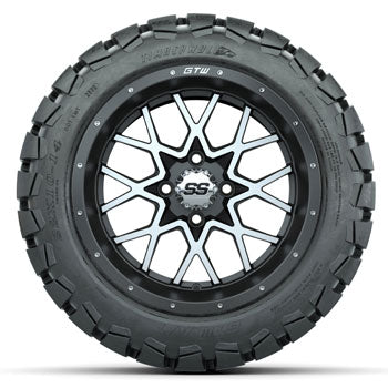 GTW Matte Machined/Gray Vortex 14 in Wheels with 22x10-14 Timberwolf
