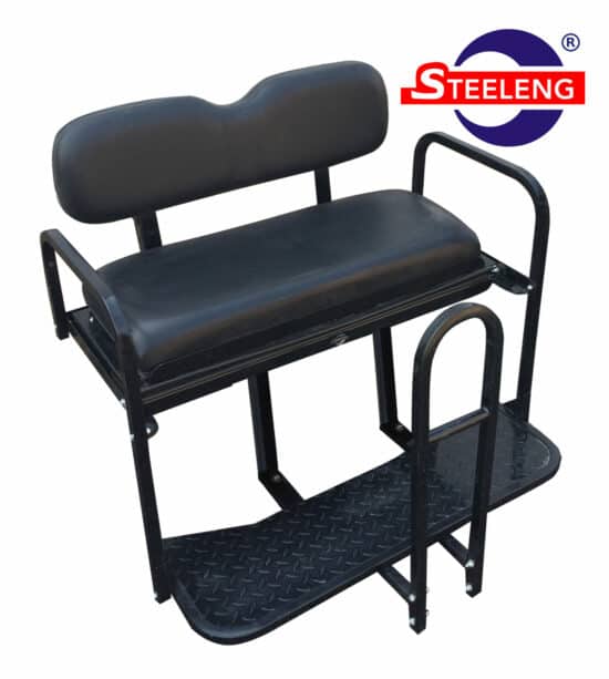 STEELENG Rear Flip Seat Frame for EZGO TXT (1996-up) w/SGC Cushion Set - Black