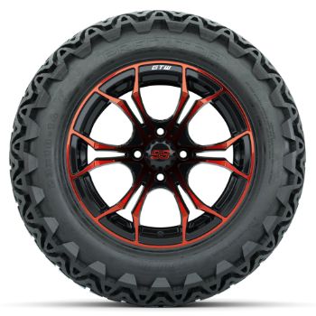 GTW Red/Black Spyder 14 in Wheels with 23x10-14 GTW Predator All-Terrain Tires