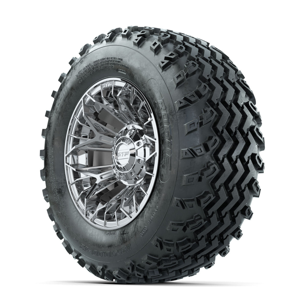 GTW Stellar Chrome 12 in Wheels with 23x10.00-12 Rogue All Terrain Tires ‚Äì