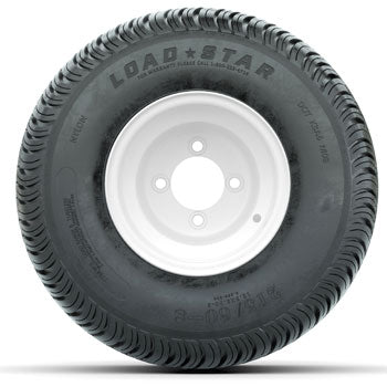 White Steel 8 in Wheels with 18 in Kenda Load Star Tires - Set of 4