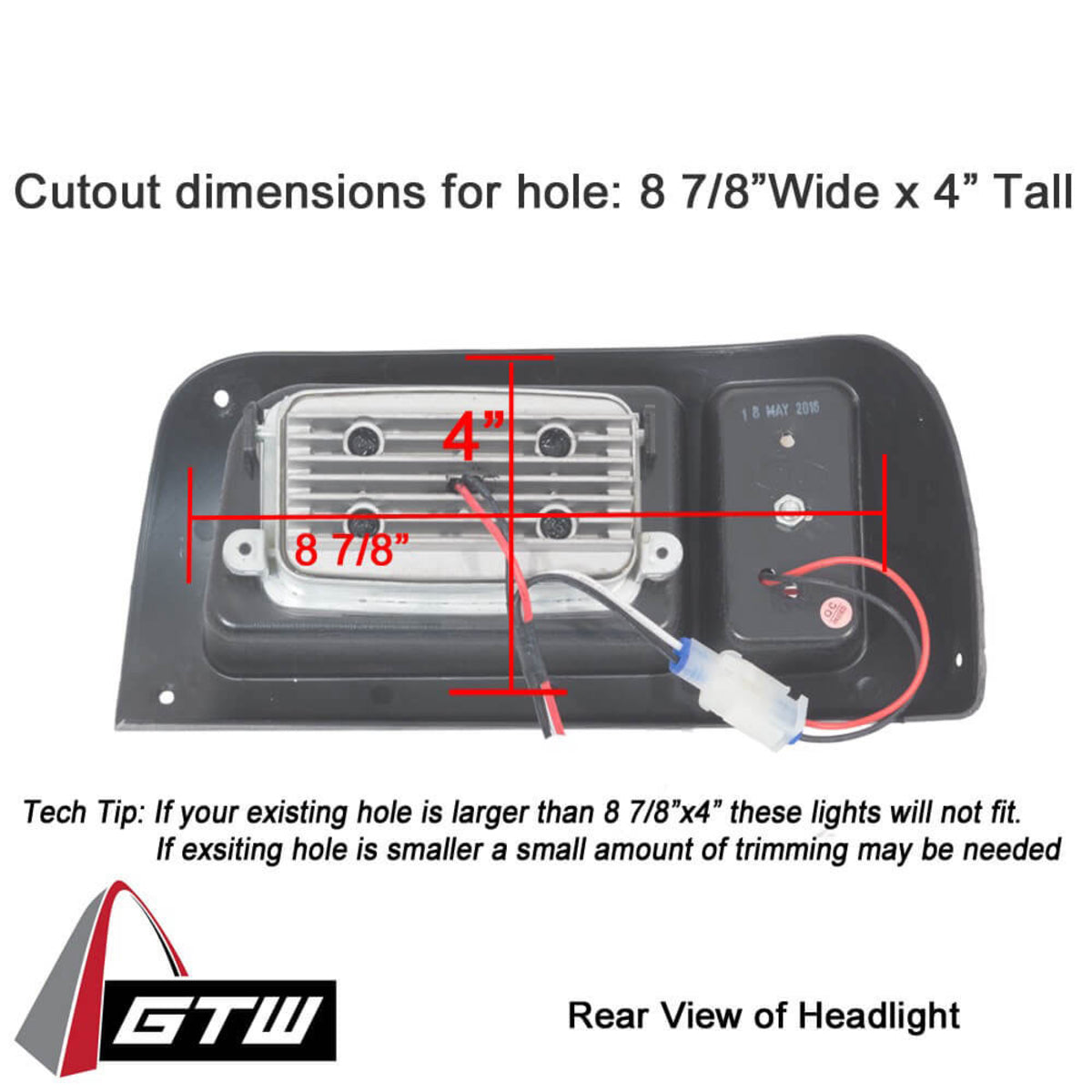 GTW Adjustable LED Light Kit Club Car DS 1993-Up