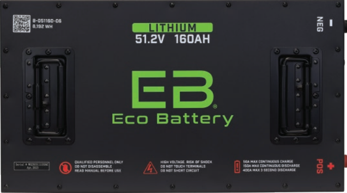 Eco Battery 48V 160Ah LifePo4 Golf Cart Battery - A-051160-06