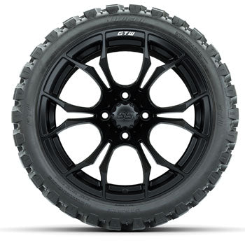 GTW Spyder Matte Black 15 in Wheels with 23 in Nomad All Terrain Tires - Set of