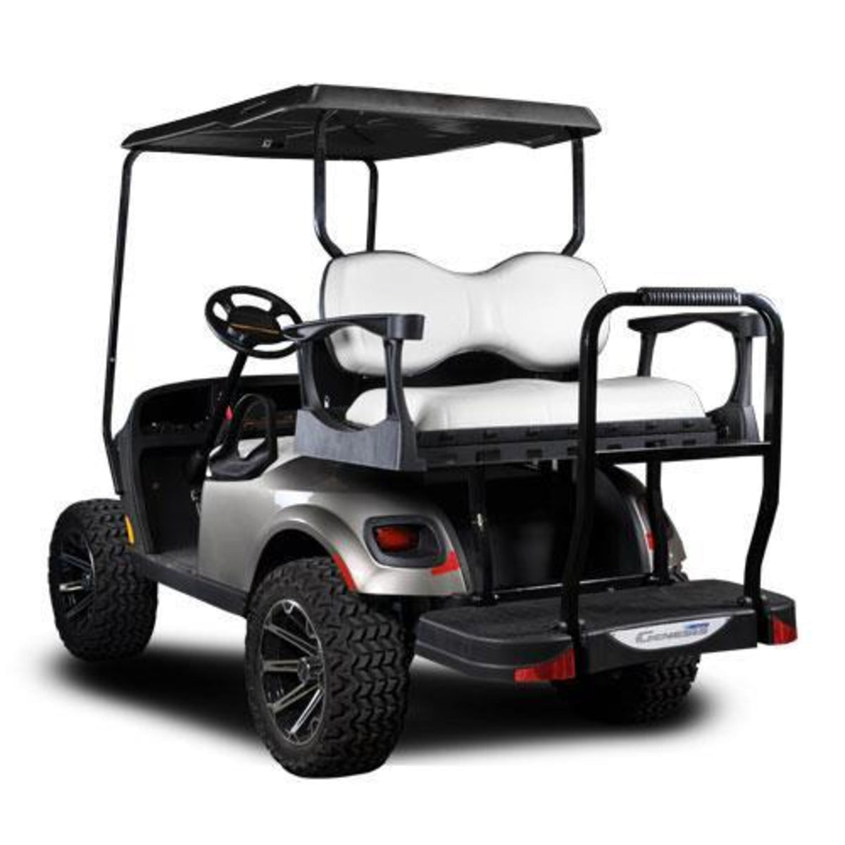 MadJax Genesis 250 with Deluxe White Steel Rear Flip Seat - E-Z-GO TXT