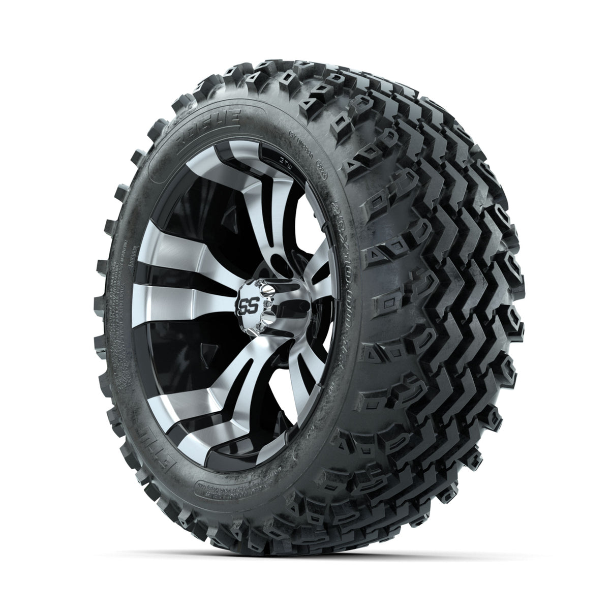 GTW Vampire Machined/Black 14 in Wheels with 23x10.00-14 Rogue All Terrain
