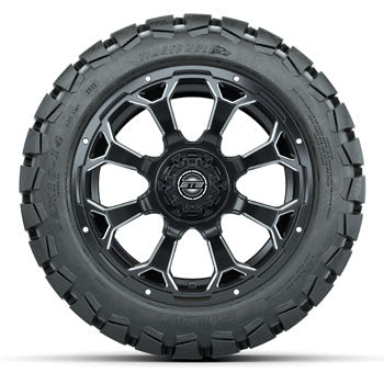 GTW Matte Black Raven 14 in Wheels with 22x10-14 Timberwolf All-Terrain Tires