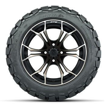 GTW Matte Black/Bronze Spyder 14 in Wheels with 22x10-14 Timberwolf All-Terrain
