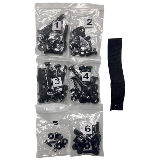 GTW Precedent, Tempo, Onward Rear Seat Kit Black Dacromet Coated Hardware Pack