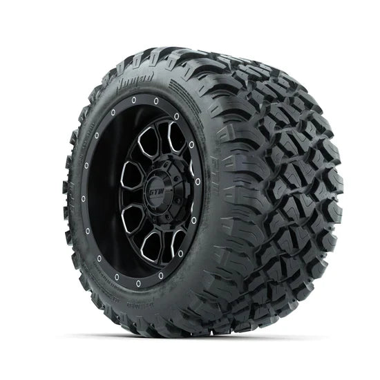 Set of (4) 12 in GTW¬Æ Volt Machined & Black Wheels with 22x11-R12 Nomad