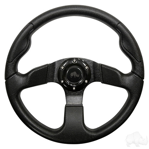 Golf Cart Steering Wheel - Formula GT -13" Diameter (Black Grip/Black Spokes)