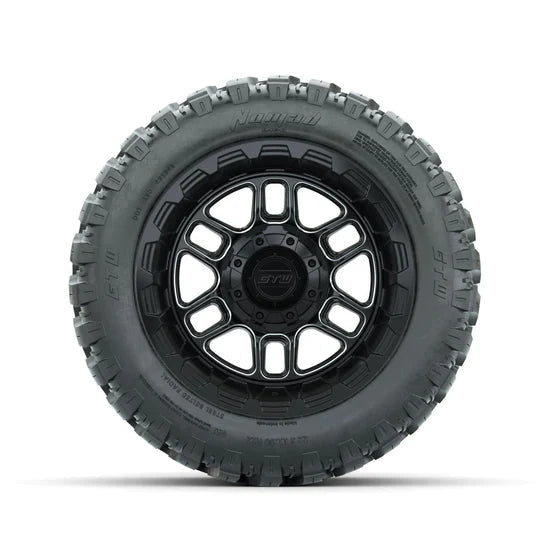 Set of (4) 12 in GTW¬Æ Titan Machined & Black Wheels with 22x11-R12 Nomad