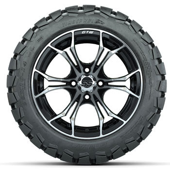 GTW Machined/Black Spyder 14 in Wheels with 22x10-14 Timberwolf All-Terrain