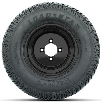 Matte Black Steel Offset 10 in Wheels with 205/65-10 Kenda Load Star Street