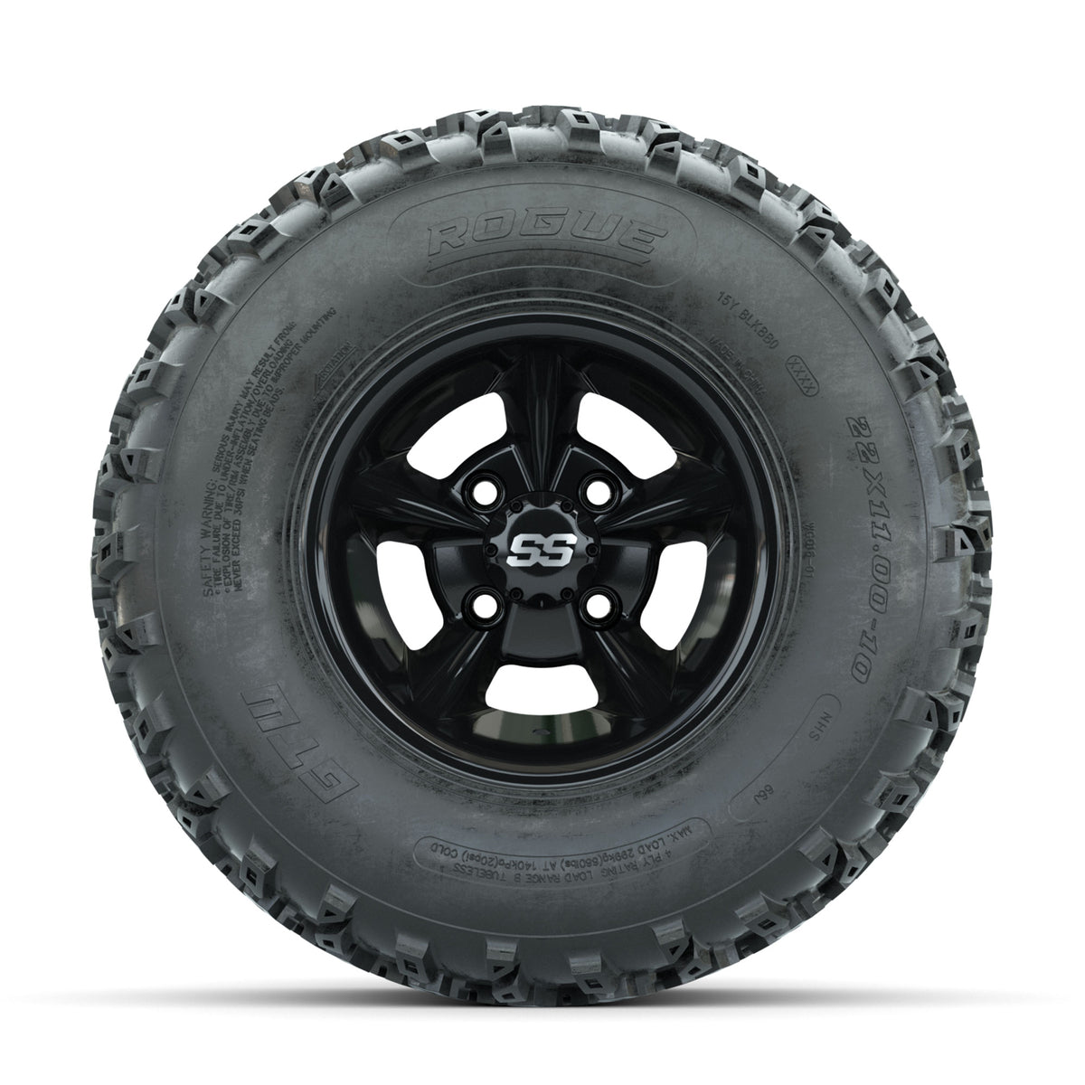 GTW Godfather Black 10 in Wheels with 22x11.00-10 Rogue All Terrain Tires ‚Äì