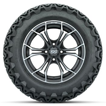 GTW Matte Machined/Gray Spyder 14 in Wheels with 23x10-14 GTW Predator