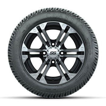 GTW Specter Black and Machined 12 in Wheels with 215/40-12 Excel Lo-Pro Street