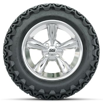 GTW Chrome Godfather 14 in Wheels with 23x10-14 GTW Predator All-Terrain Tires