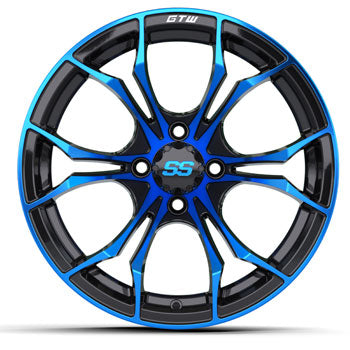 GTW Spyder Black with Blue Accents Wheel - 15 Inch