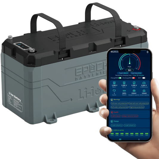 36V 100Ah LiFePO4 Lithium Battery - Bluetooth, Heating, Waterproof