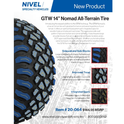 20x10-R12 GTW Nomad Steel Belted Radial DOT Tire