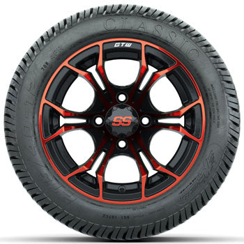 GTW Red/Black Spyder 12 in Wheels with 215/40-12 Excel Classic Street Tires
