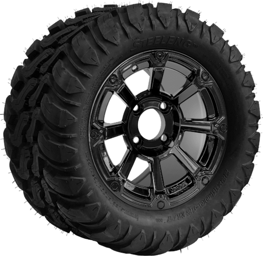 SGC 12 " Cyclops Glossy Black Wheel - Aluminum Alloy / STEELENG 22 "x11 "-12 "