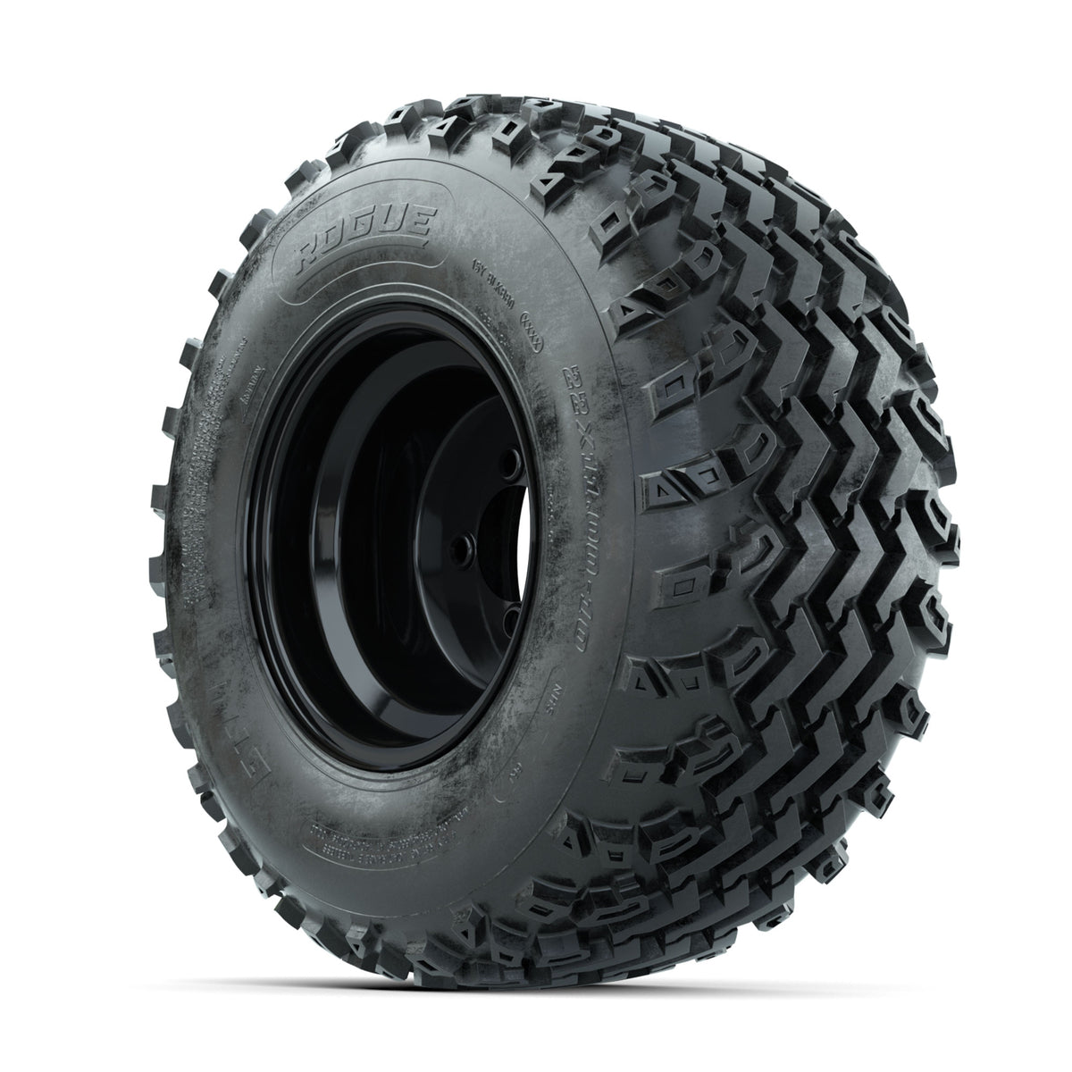 GTW Steel Black 10 in Wheels with 22x11.00-10 Rogue All Terrain Tires ‚Äì Full