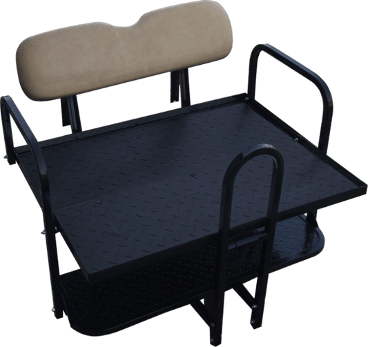 NOMAD Rear Flip Seat – EZGO TXT / Tan Cushion Set