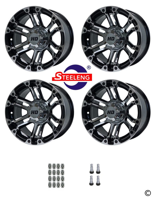 SGC 14′′ Rhino Machined/Black Wheel – Aluminum Alloy (SET OF 4)