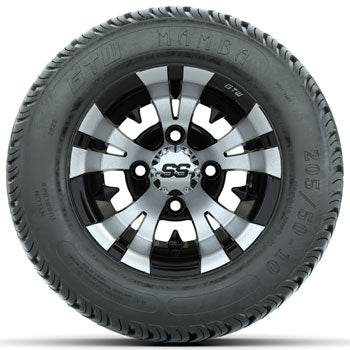 GTW Vampire Wheels 10 in Wheels with 205/50-10 Mamba Street Tires - Set of 4