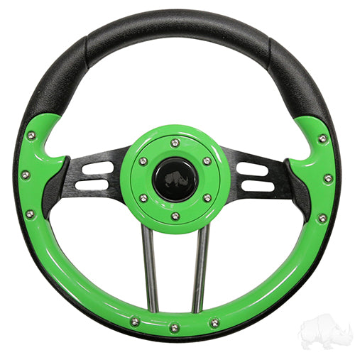 Golf Cart Golf Cart Steering Wheel - Aviator 4 -13" Diameter (Lime Green