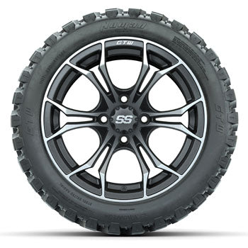 GTW Matte Machined/Gray Spyder 14 in Wheels with 23x10-14 Nomad All-Terrain