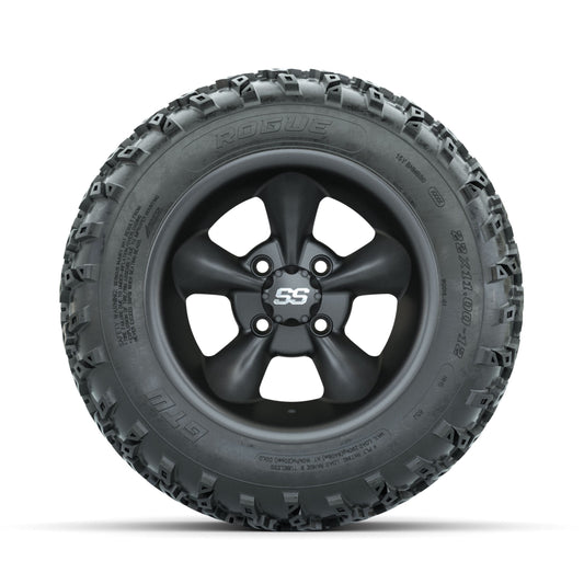 GTW Godfather Matte Grey 12 in Wheels with 22x11.00-12 Rogue All Terrain Tires