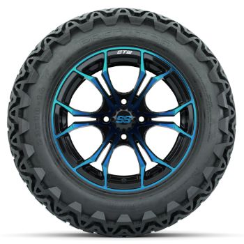 GTW Black/Blue Spyder 14 in Wheels with 23x10-14 GTW Predator All-Terrain Tires