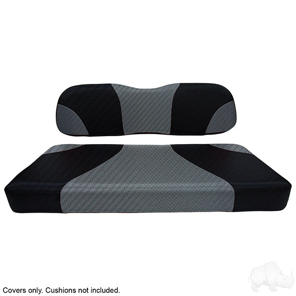 RHOX Front Seat Cover Set, Sport Black Carbon Fiber/Gray Carbon Fiber ...