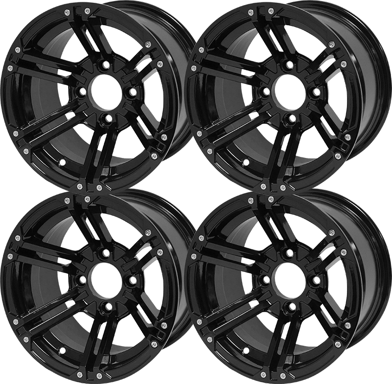 Sgc 12″ Terminator Glossy Black Wheel – Aluminum Alloy (set Of 4 