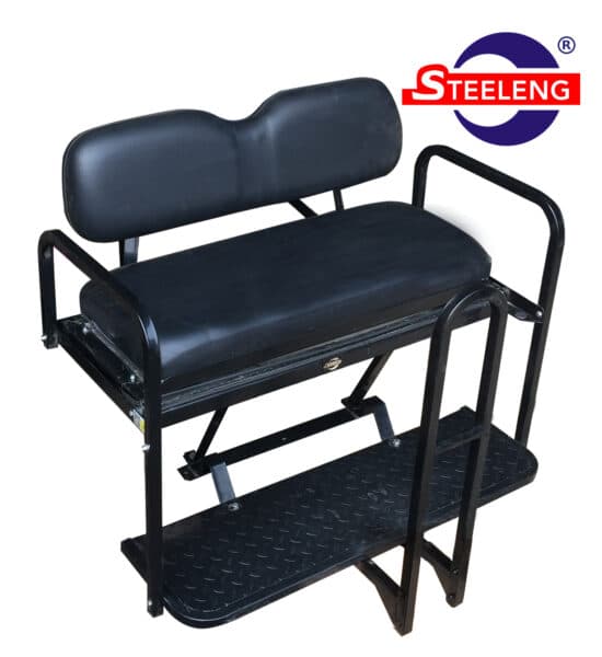 Rear Flip Seat For EZGO RXV 2008-Plus Model (Black Cushion w/t Grab Ba ...