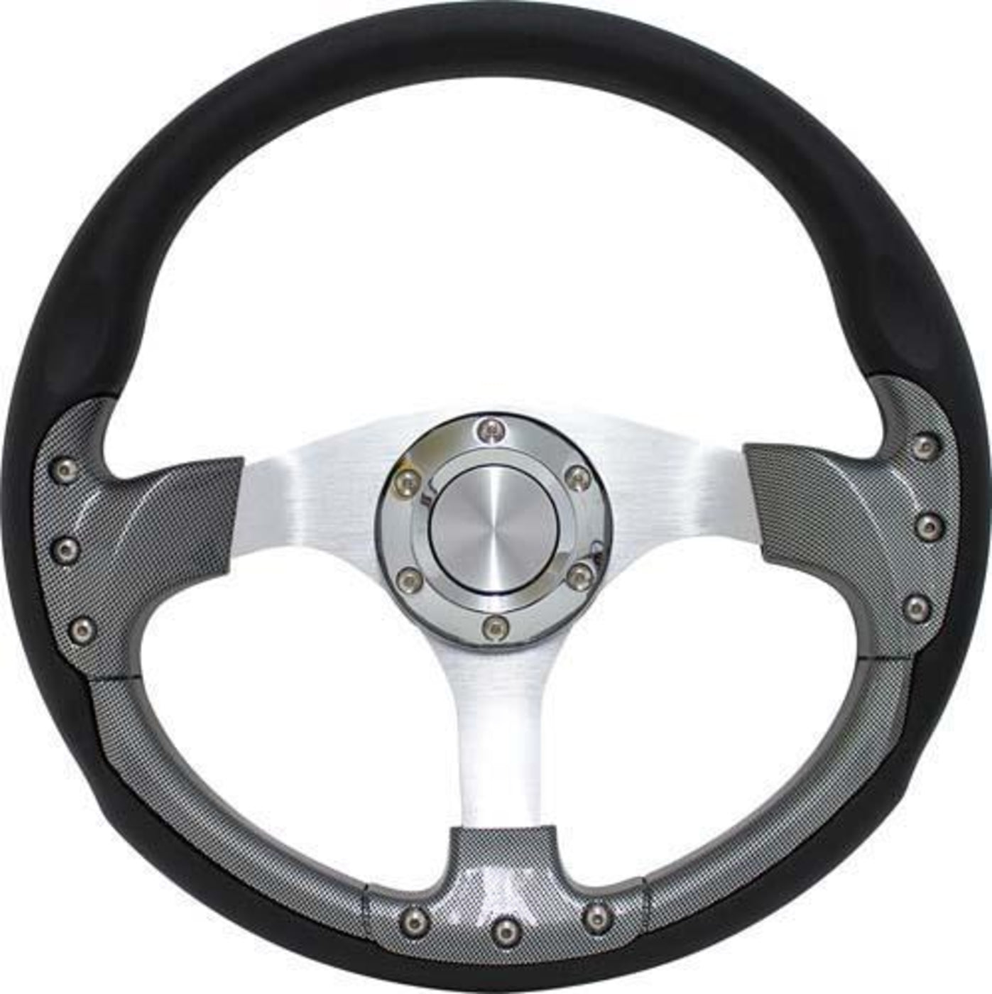 PURSUIT 14" CARBON FIBER STEERING WHEEL W/KIT; E-Z-GO